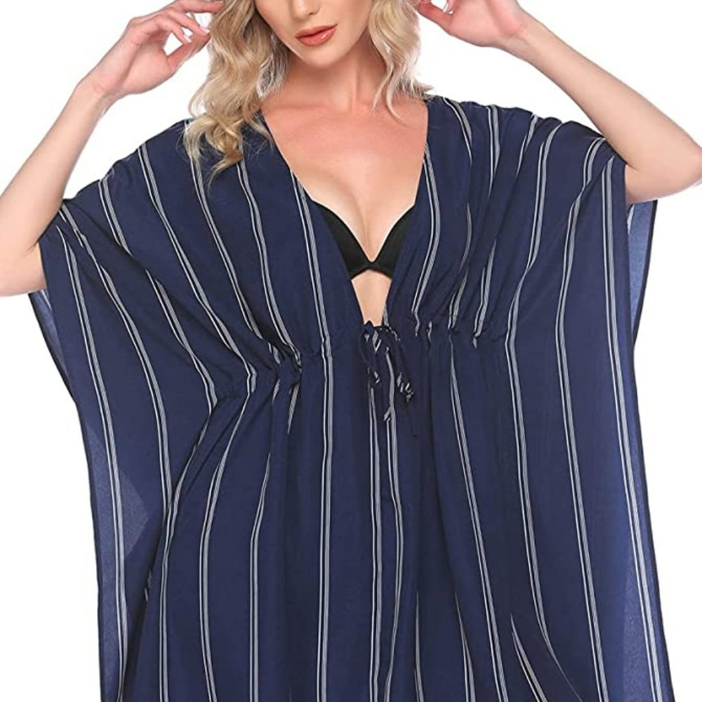 NWT! ADOME Swimsuit Cover Ups for Women V-Neck Oversized   A193-67